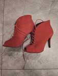 Czółenka peep toe. Czerowne/bordowe. R.40.