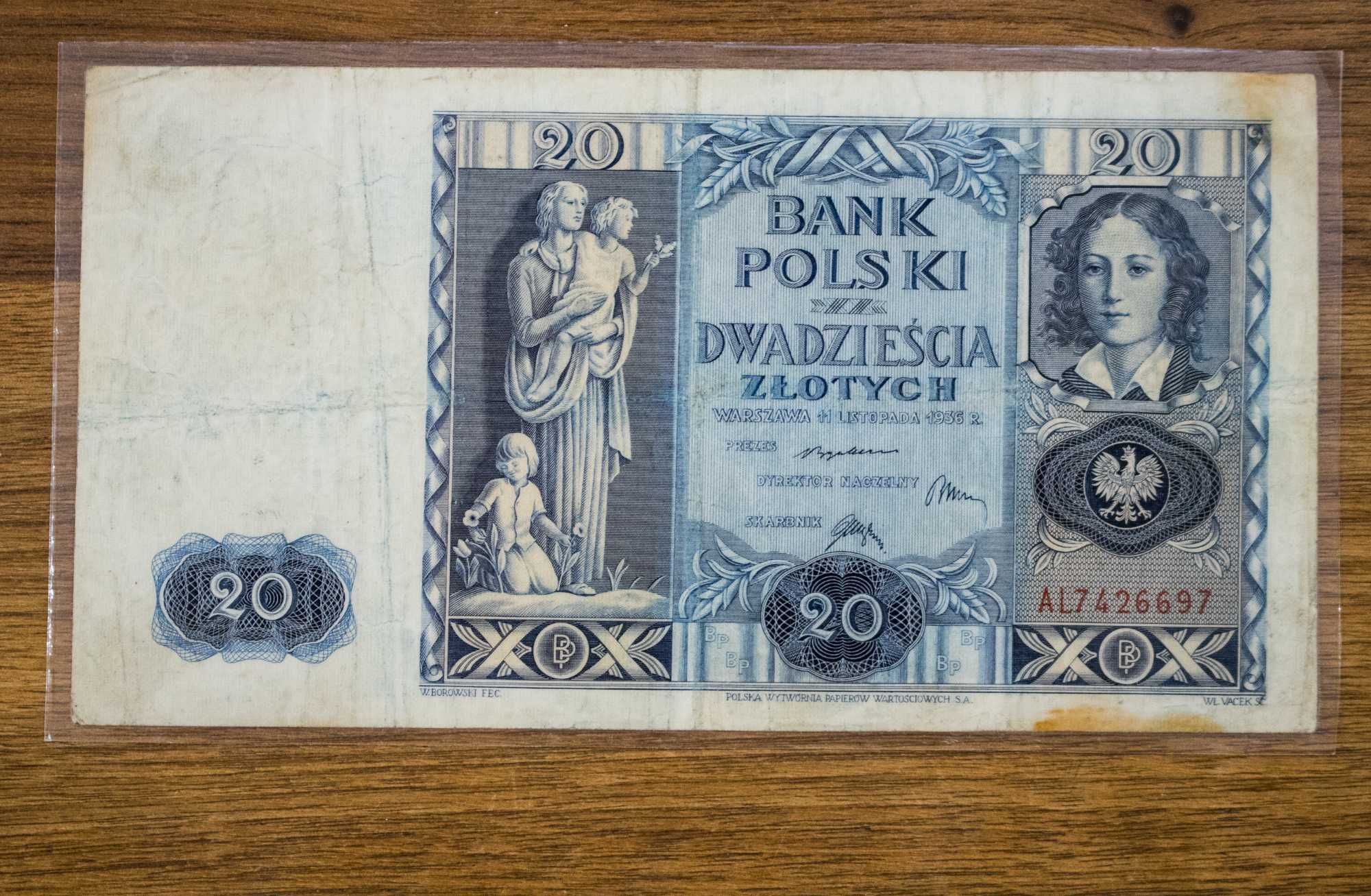 20 zł - banknot polski przedwojenny 1936r
