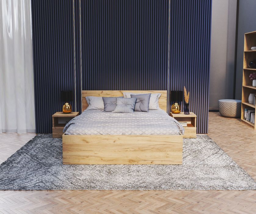 Łóżko Małżeńskie Pojemnik 90/120/140/160/180x200 podnoszonym stelażem