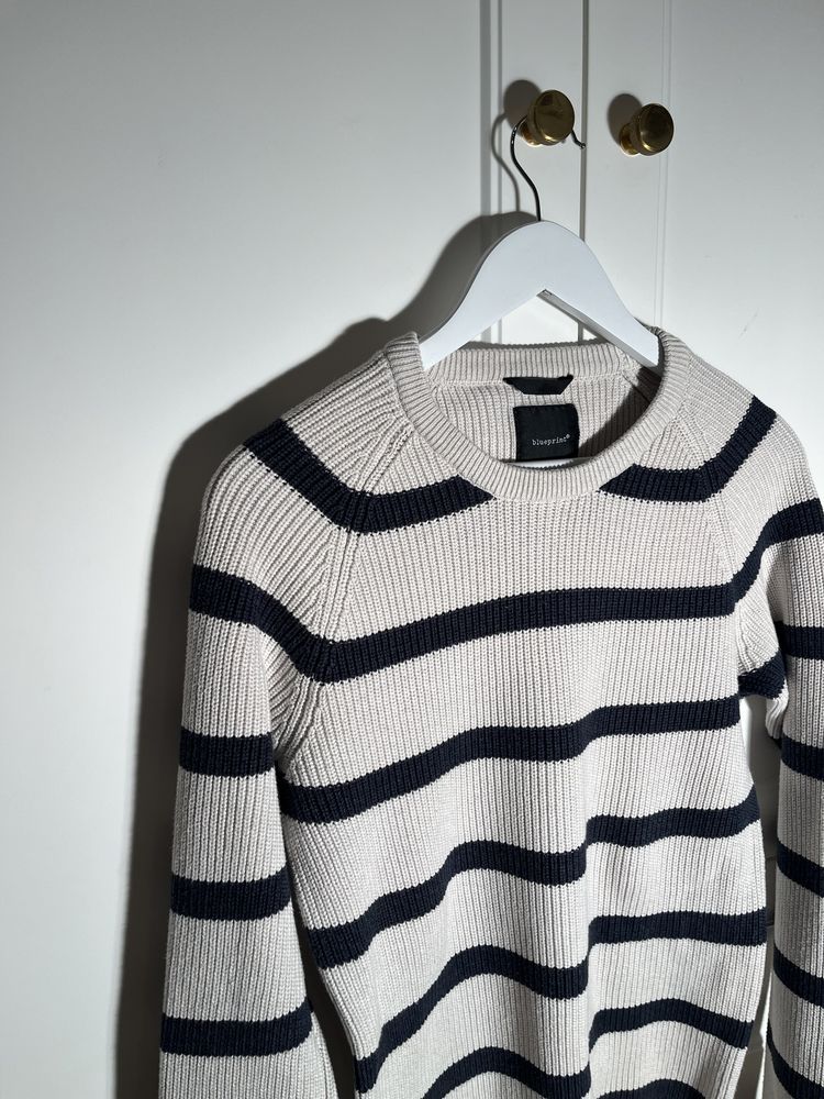 Sweter Blueprint rozm S, 100% bawełna, ciepły, gruby splot wygodny