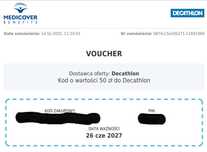 Karty Decathlon na łączną kwotę 75 zł