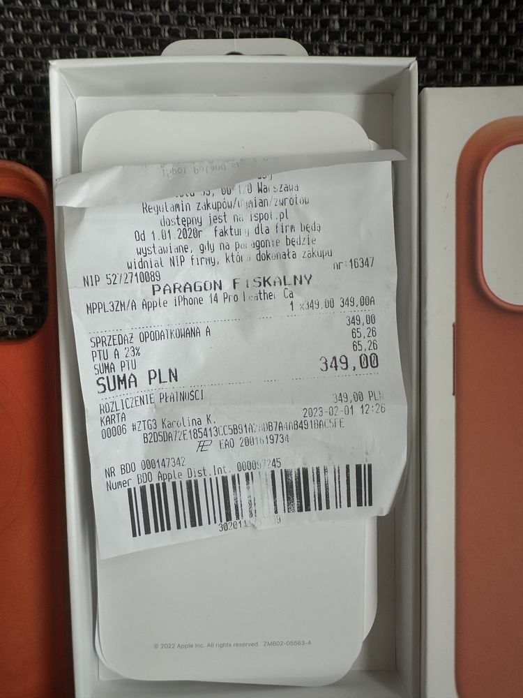 Leather Case skórzane etui na iPhone 14 Pro pomarańczowe