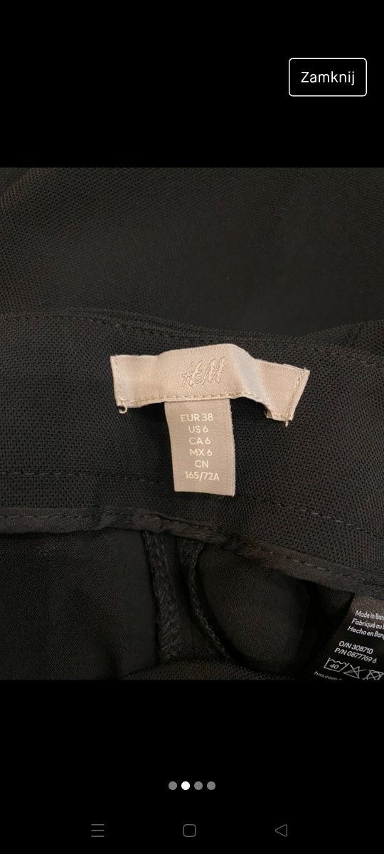 Nowe spodnie szerokie nogawki czarne H&M roz 38