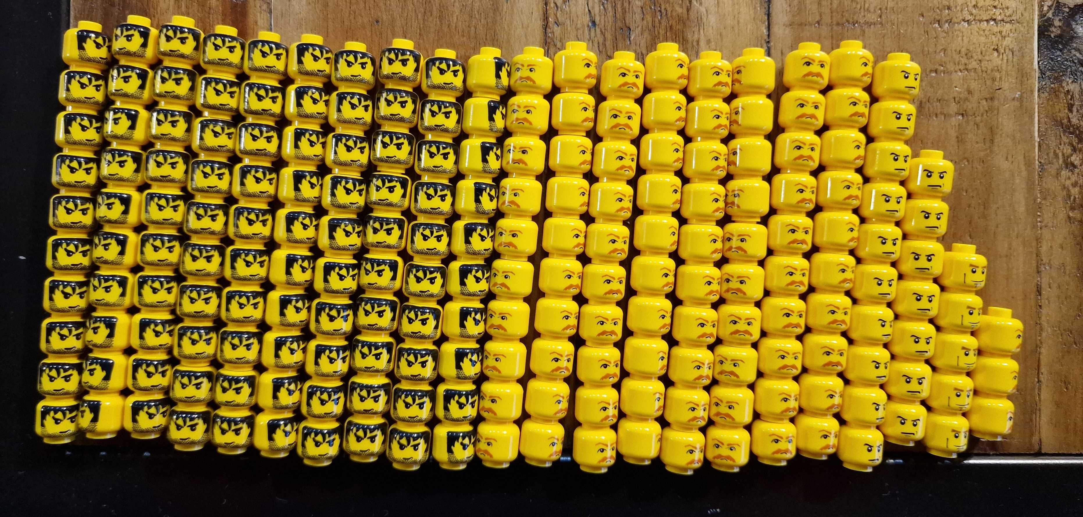 Zestaw klocków LEGO główki kaski czapki drobne ponad 800 elementów
