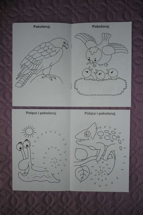 Kolorowanki, połącz kropki - 2 książeczki dla dzieci