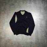 MĘSKI PREMIUM Sweter Designer Fred Perry Haft Logo Luxury Bawełna Haft