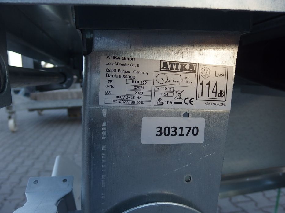 Piła pilarka stołowa BTK 450 5kW ATIKA krajzega przecinarka do drewna