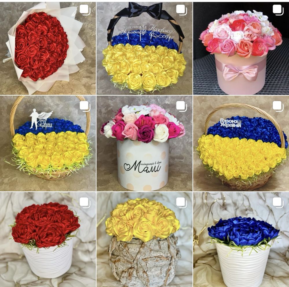 Продам букети з атласних стрічок та мила