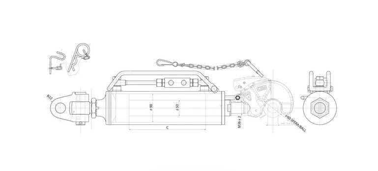 Łącznik górny hydrauliczny kat. 3 CBM