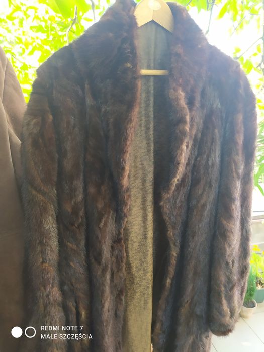 Futro naturalne brąz norki