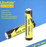 LiitoKala Акумуляторна батарейка ААА 1000mAh перезаряжаєма батарейка