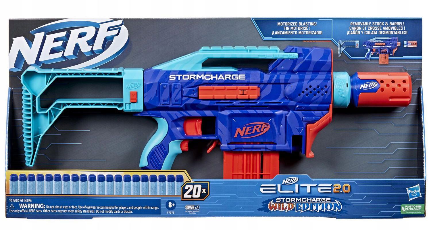 pistolet nerf elite 2.0 automatyczny stormcharge 4w1 + 20 strzałek