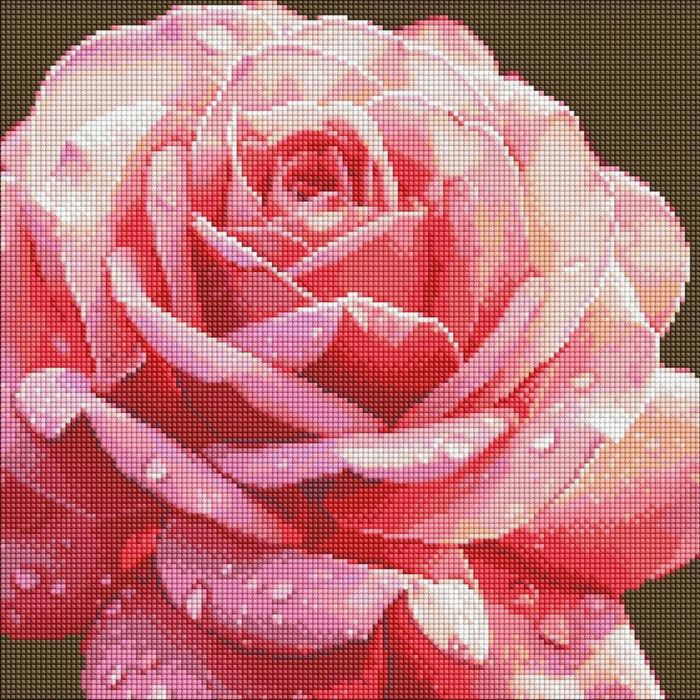 Diamentowa mozaika - Doskonała róża 40x40cm Ideyka pudełko,475x80 mm