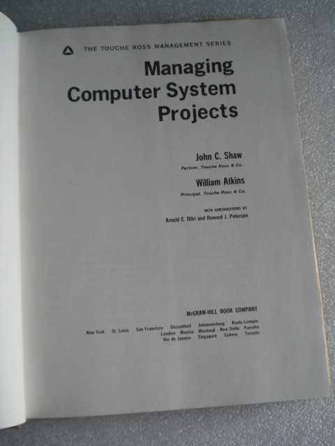 Antigo Livro Managing computer system projects 1970