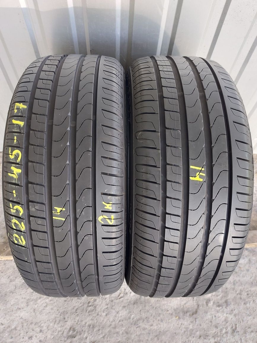 225/45 R17 91Y Pirelli пара шин 2колеса 7+мм.