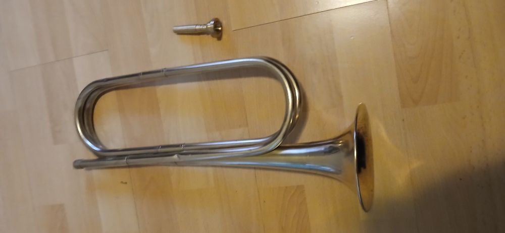 Mosiężna trąbka sygnalowa - myśliwska