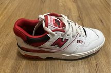 New Balance 550 Brancos e Vermelho Tamanho 38.5