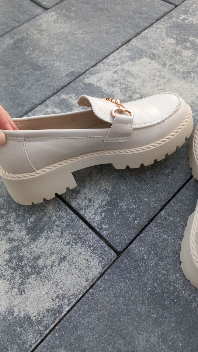 Mokasyny buty DeeZee półbut beżowe