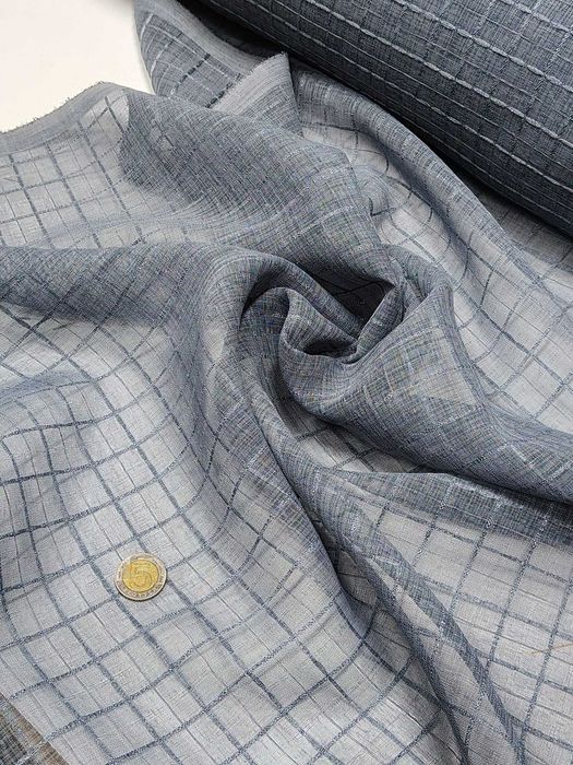 Szaro-niebieski batyst szerokośc rolki 140 cm