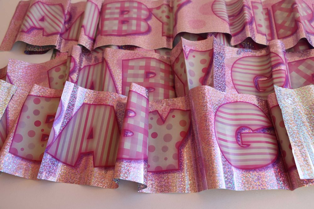 гпрлянда розтяжка дівчинка рожева на бебі шауер нова