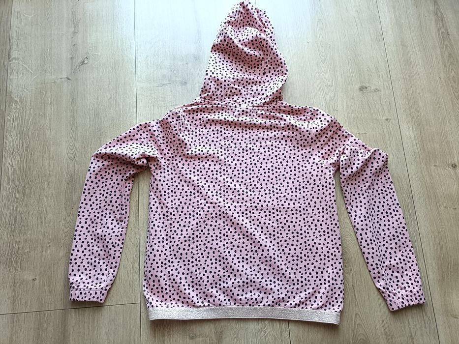 Coccodrillo bluza dziewczęca róż z kapturem złoto groszki rozm 158