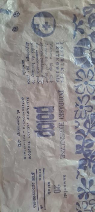 PRL opakowanie po podpaskach z lat  80 tych