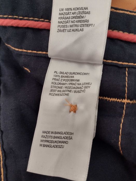 jasno pomarańczowe spodnie Cubus typu chinos - rozmiar W34 L32