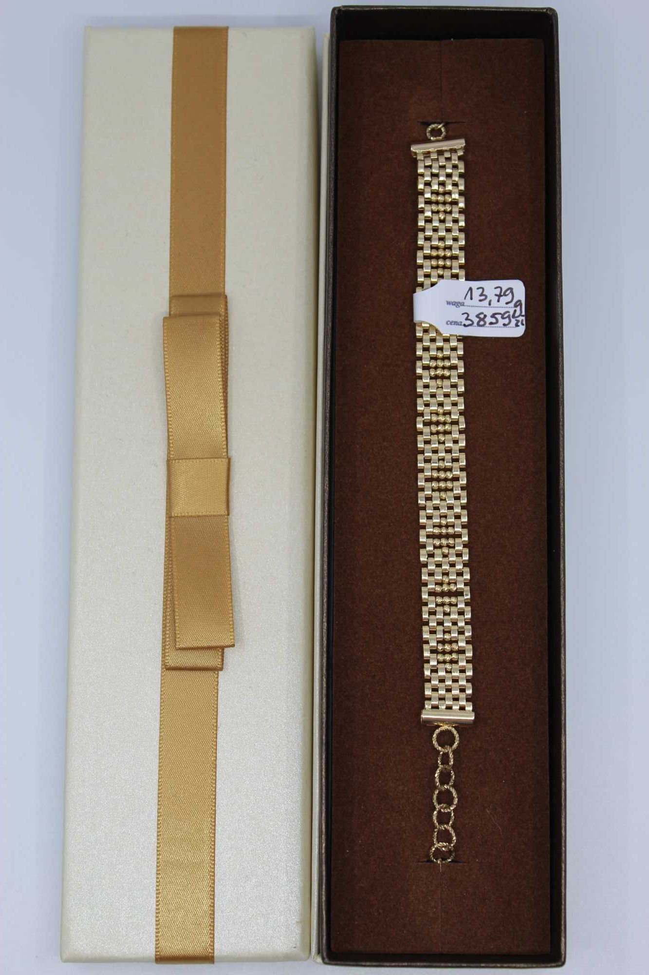 Złoto/Złota bransoletka 585 14K 13,79 gram Nowa Piękna