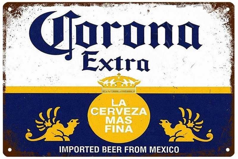 Placa decorativa retro, Cerveja Corona Extra, nova, 30 x 20 cm