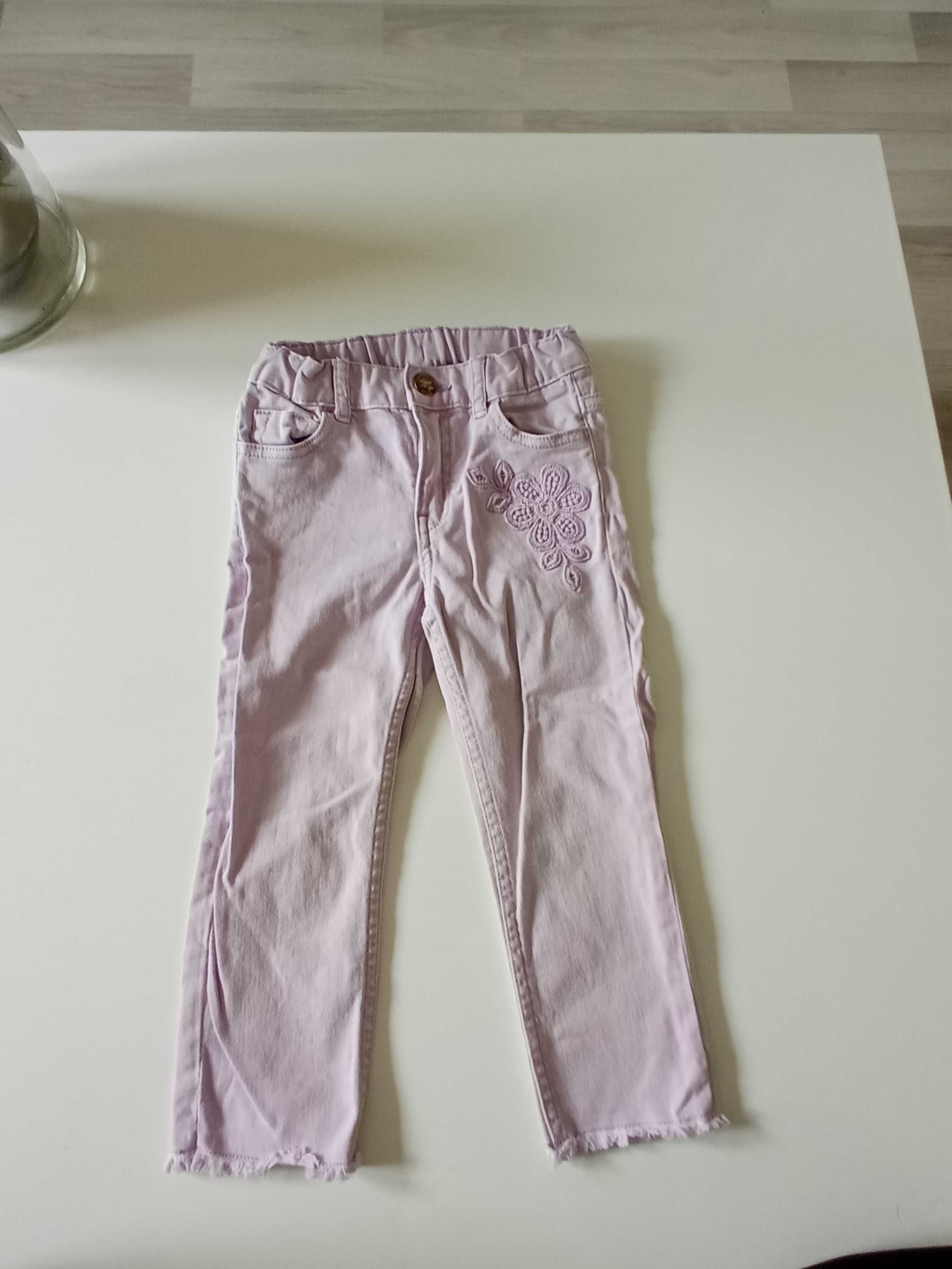 H&M dziewczęce różowe  spodnie jeans r 104