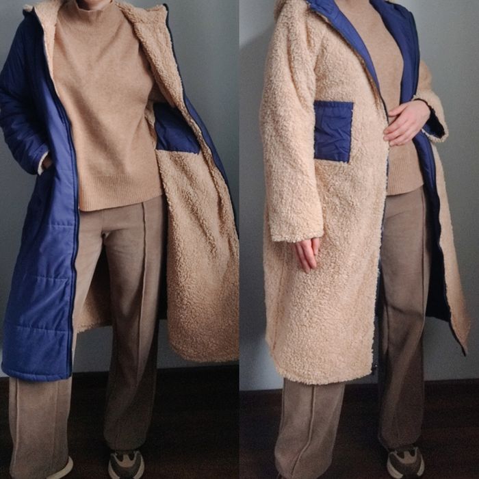 Дкухстороння куртка пальто пуховик M-L