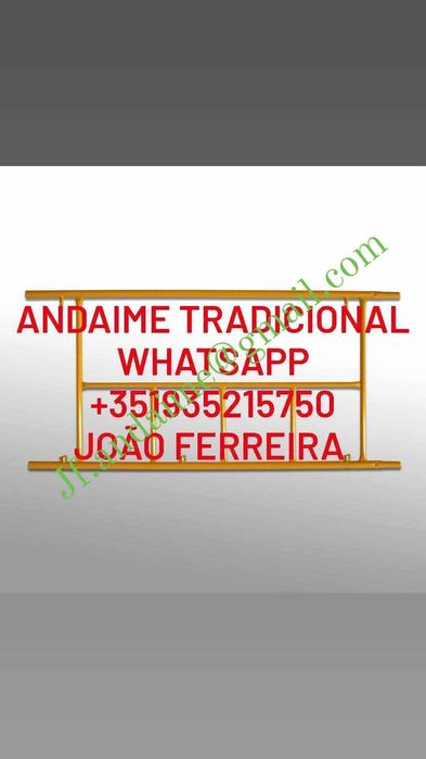Andaime tradicional e cavaletes