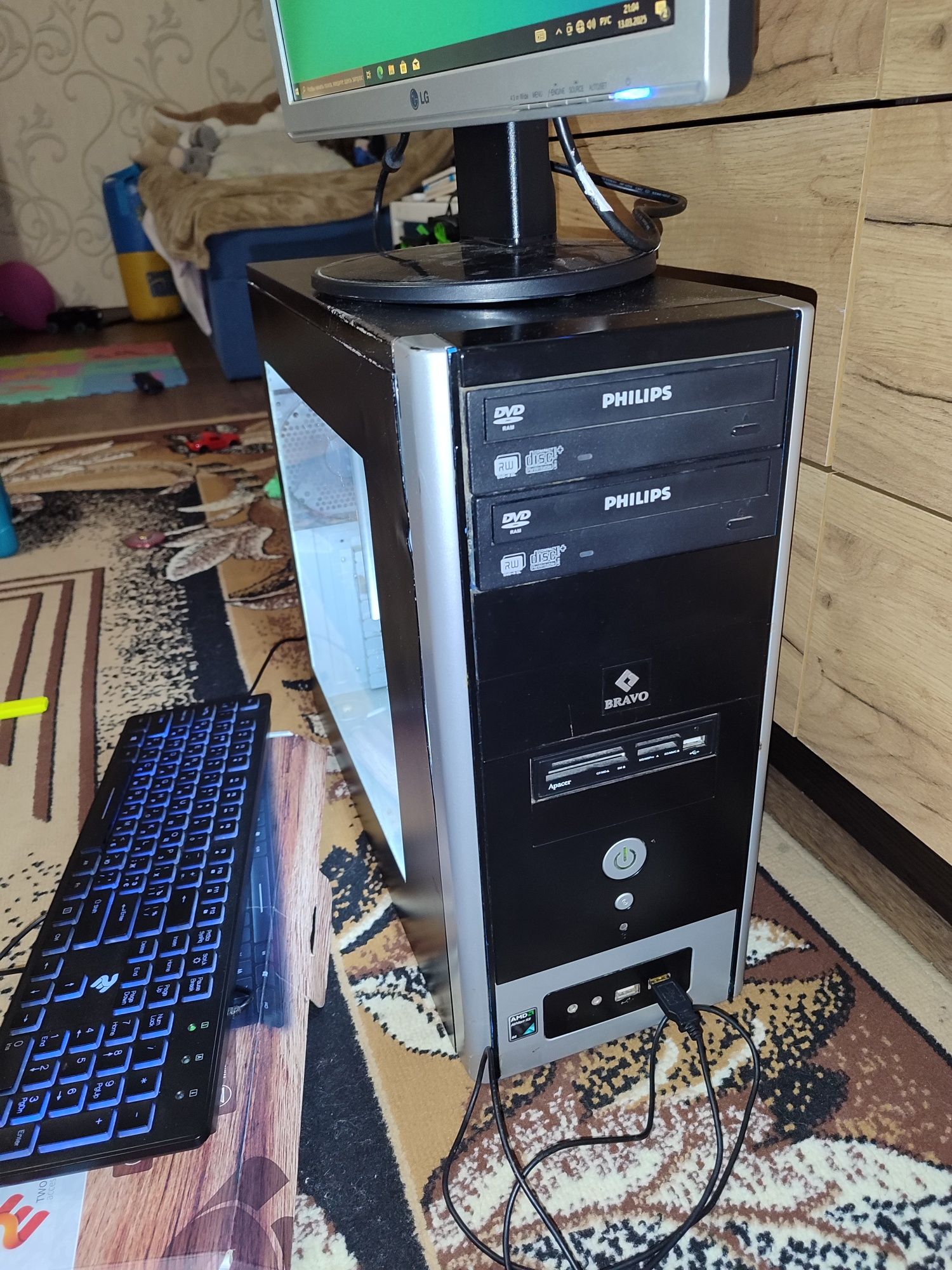 Продам стаціонарний пк bravo монітор  LG клавіатура
