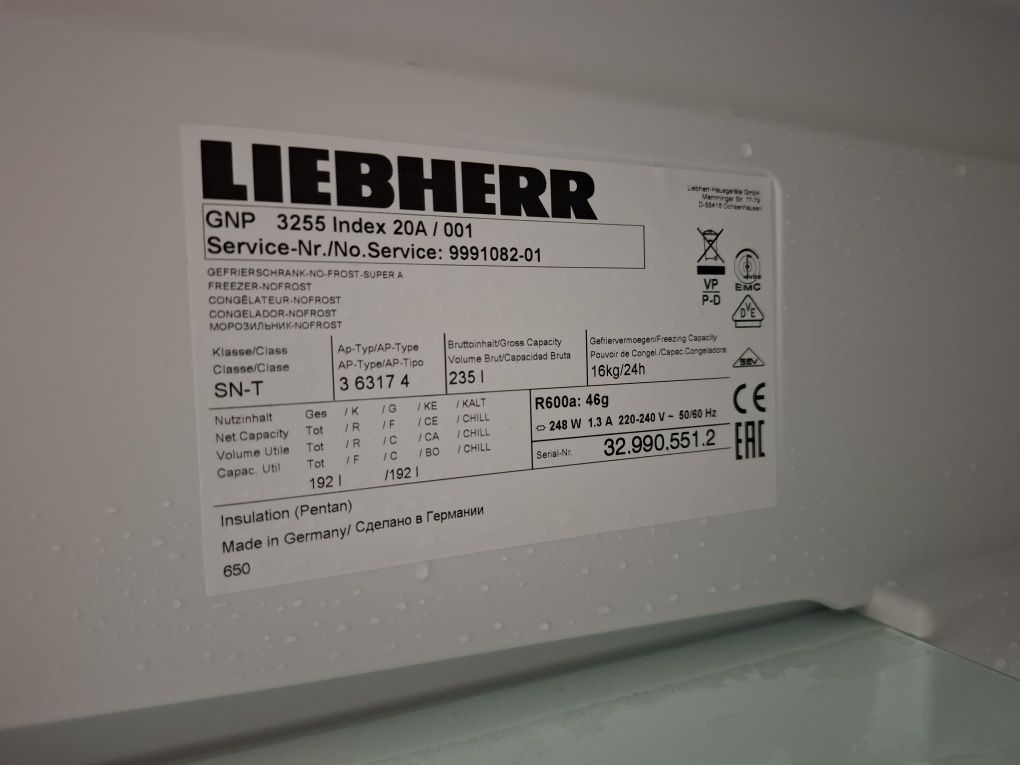Морозильна камера Liebherr GNP 3255 235 л