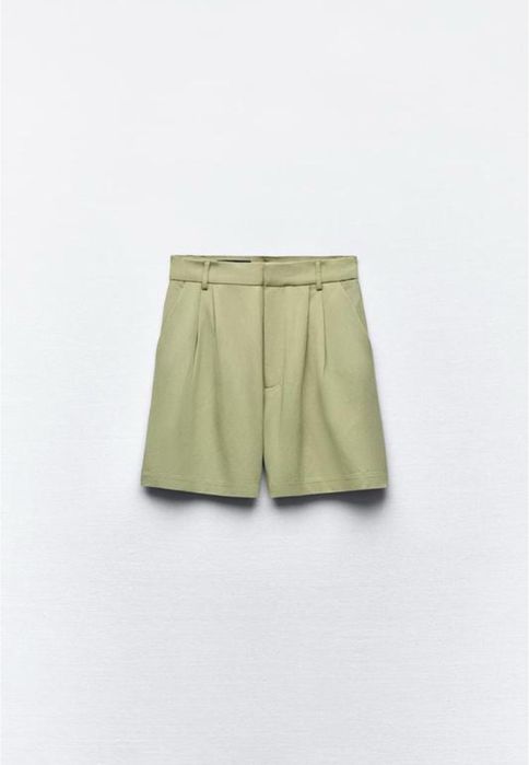 Шорти Zara бермуди з високою посадкою та защипами