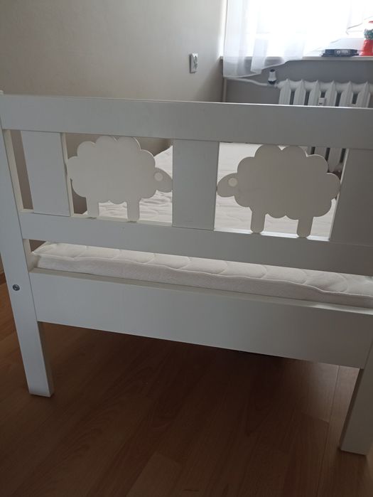 Łóżko dziecięce Ikea 70x130, białe + materac
