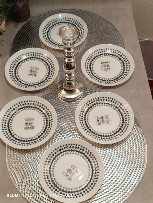 Talerze deserowe szklane 6 sztuk