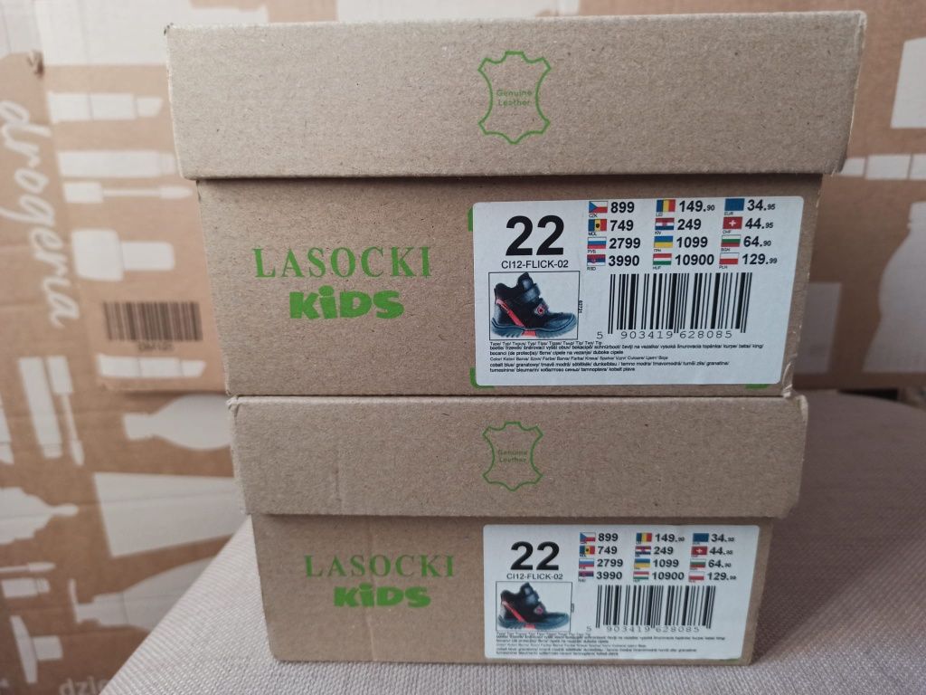 Lasocki Kids buty zimowe rozmiar 22 dwie pary kozaki