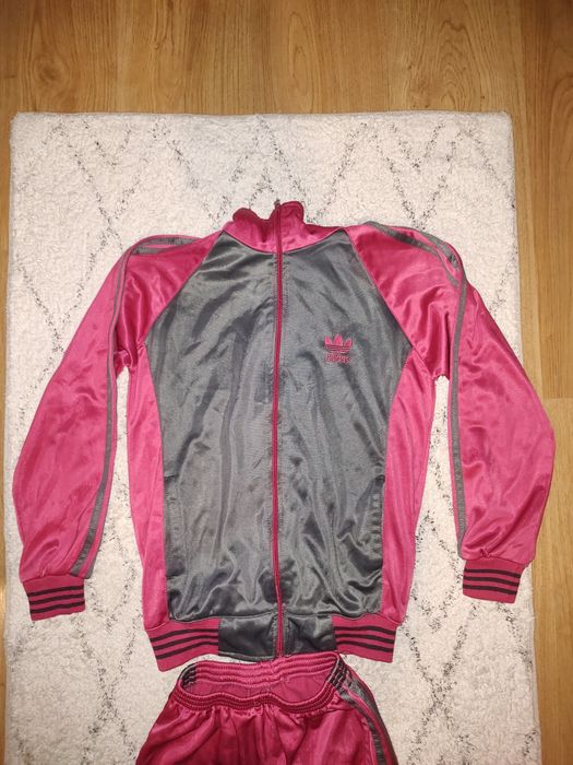 S Komplet dresowy Adidas Różowy y2k 3 paski