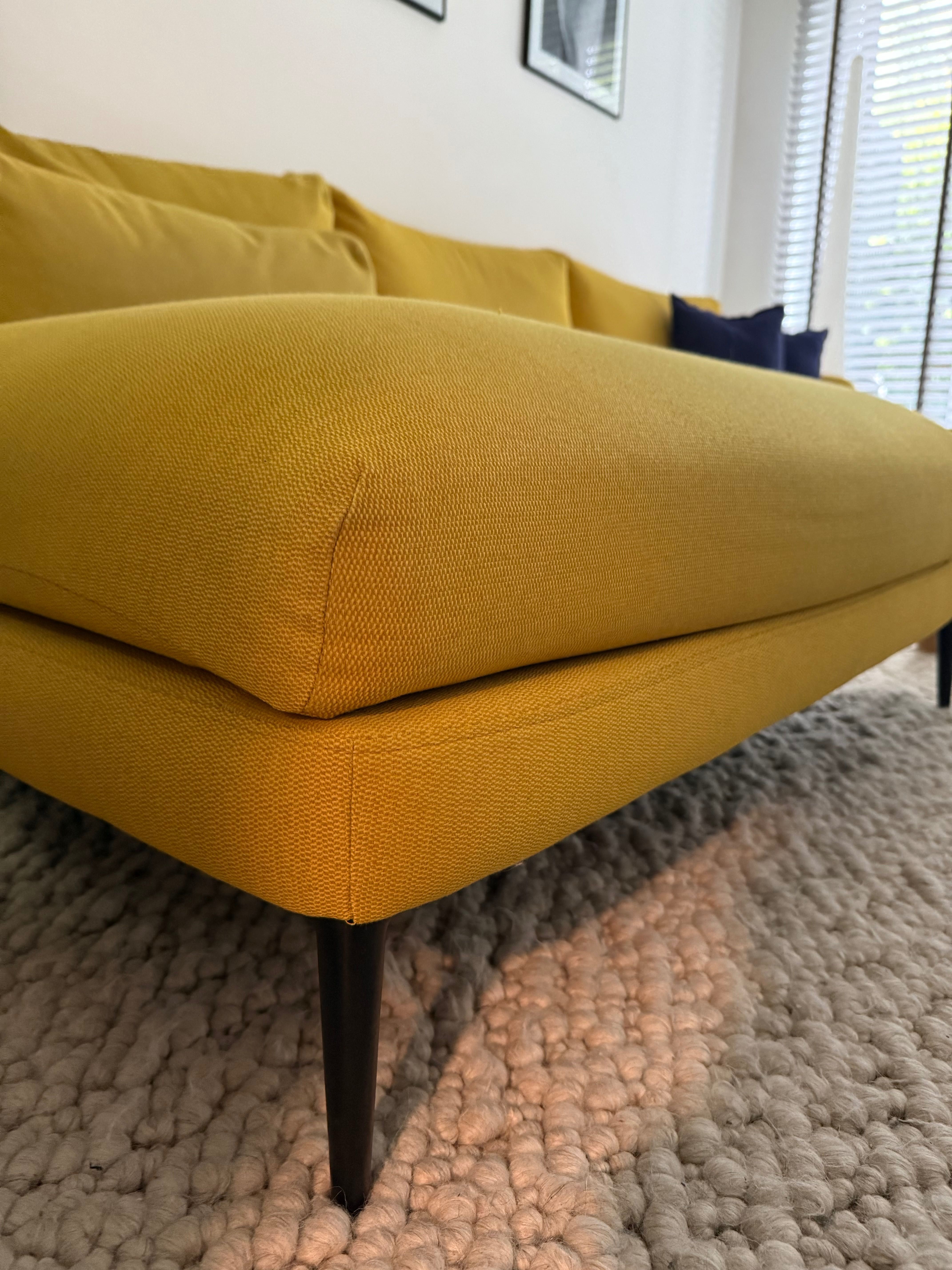 Comforty Classic Sofa Narożna z Szezlongiem Żółta