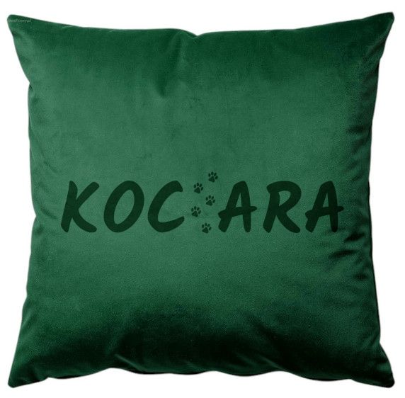 Poszewka welurowa z poduszką 40x40 dla Kociary z napisem Kociara