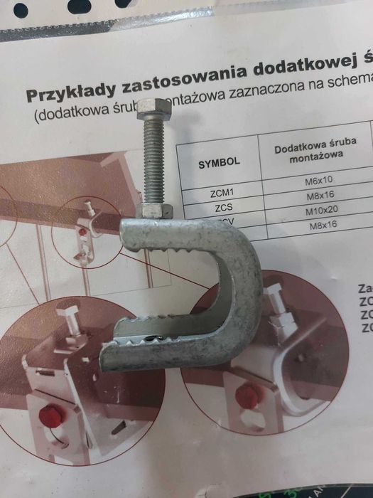 Zacisk Uchwyt ZC na dwuteownik / kątownik do nabijania 752300 BAKS