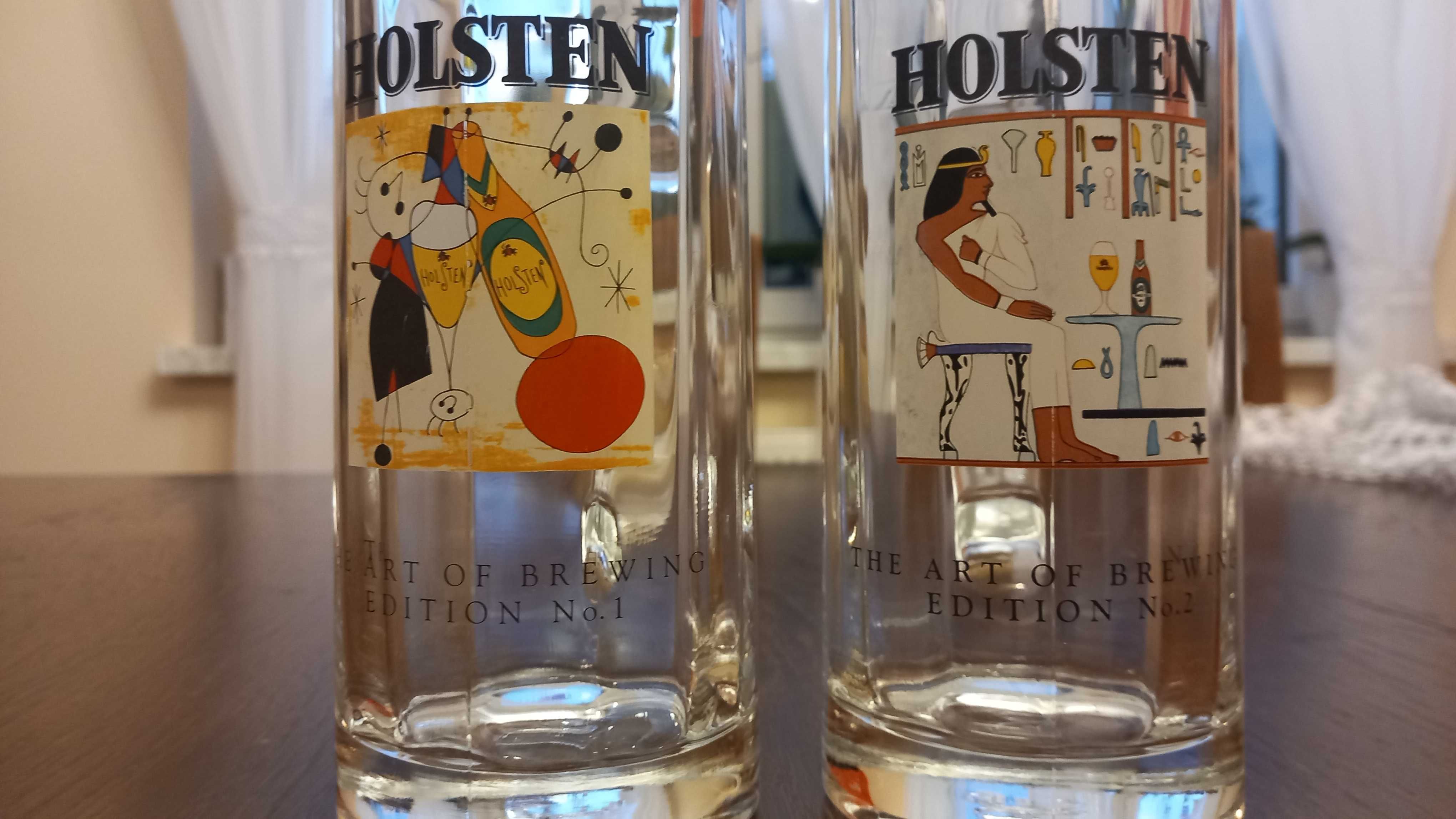 Kufel Holsten Picasso kufel papirus kolekcja dwóch kufli grube szkło