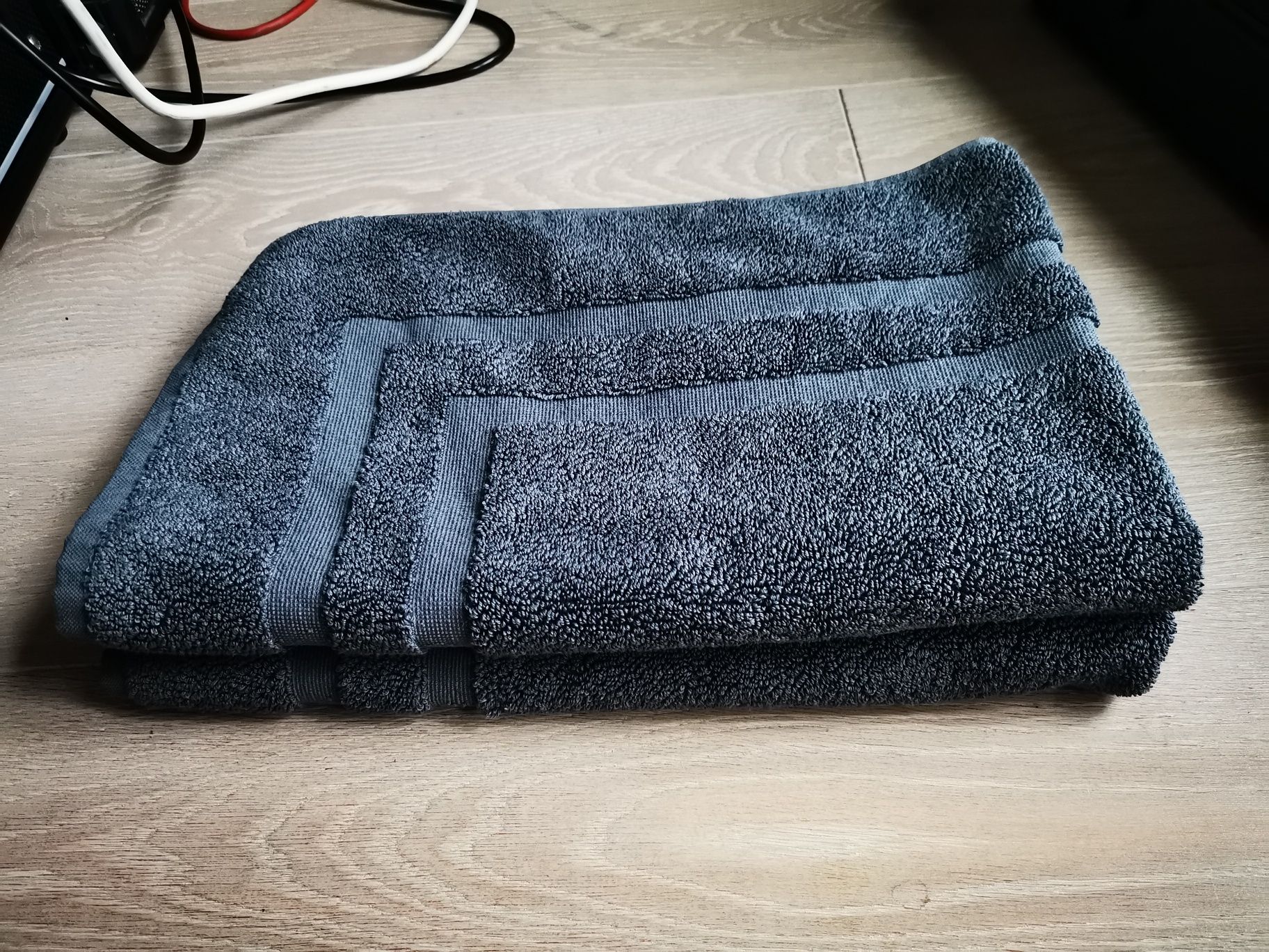 Ręcznik łazienkowy 78 x 48 x szary gruby komplet 2 sztuki