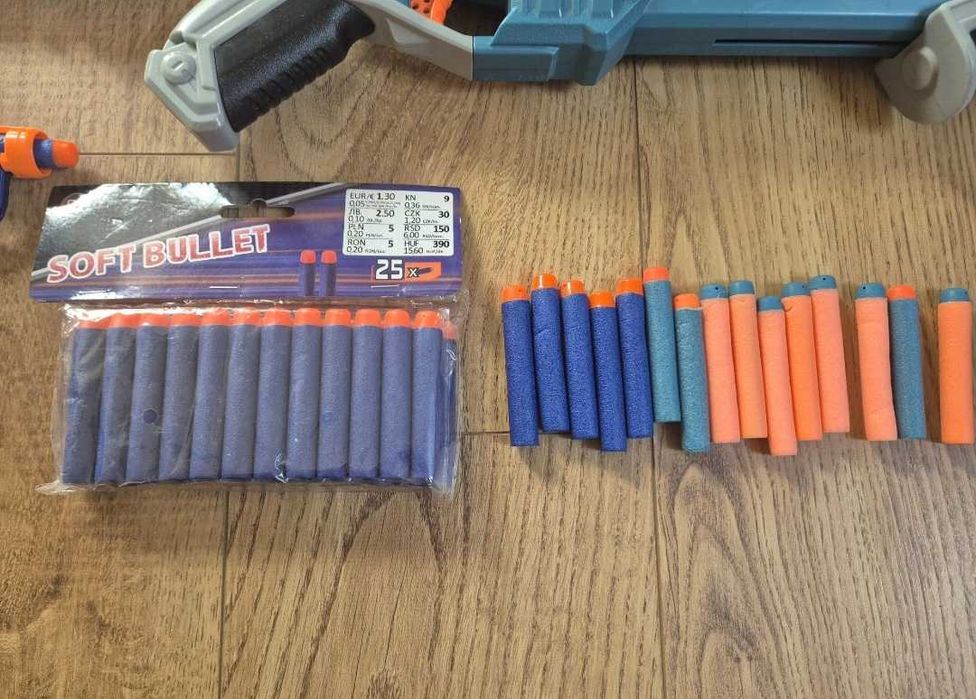 Zestaw nerf 3 szt i dodatkowe strzałki
