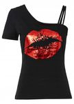 B.P.C t-shirt asymetryczny z nadrukiem 44/46.
