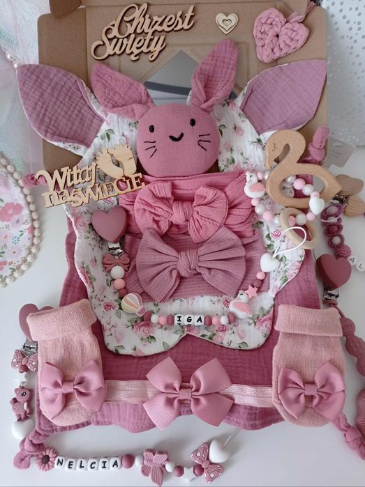 Zestaw prezentowy dla niemowlaka prezent babyshower narodziny chrzest