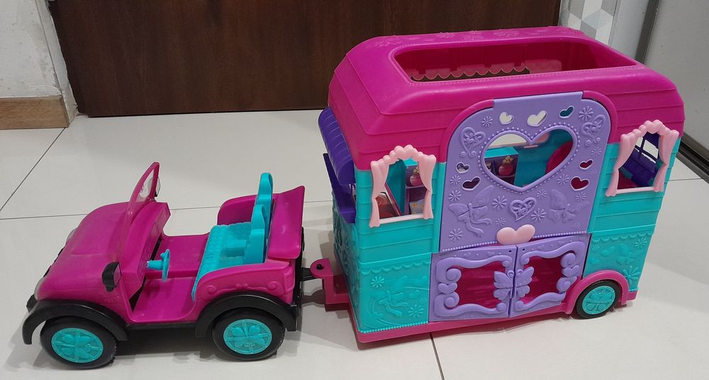 Kamper dla Barbi Auto jeep + przyczepa