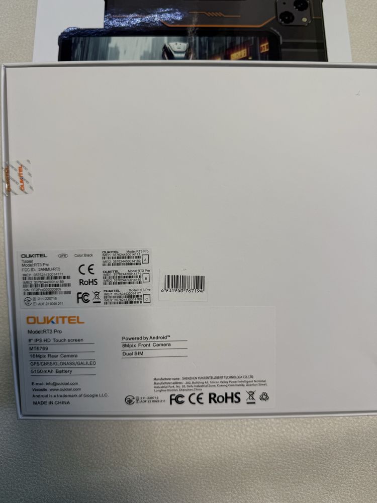 Нові планшети Oukitel Rt3 Pro titan 4G 16+128
