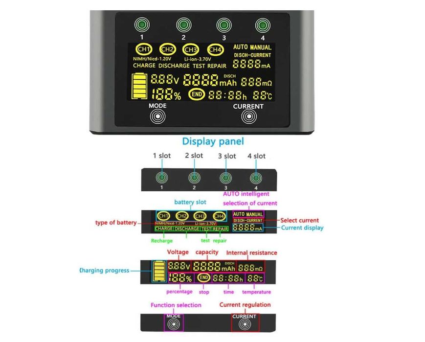 LiitoKala Lii-600 зарядний пристрій для Li-ion, Ni-Mh, Ni-Cd АКБ